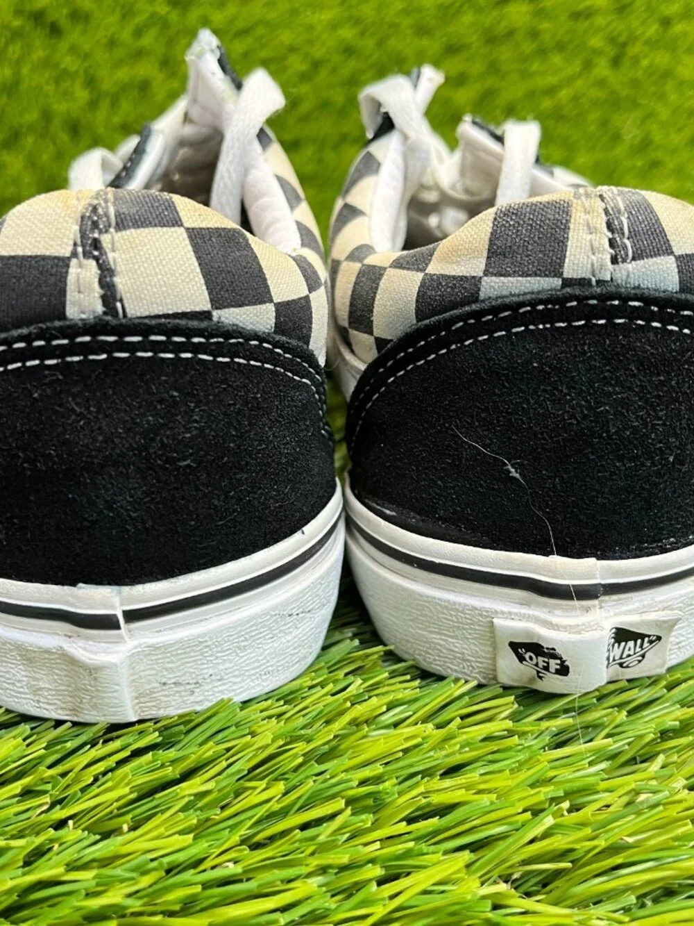 Vans Old Skool Checkerboard Mens Size 7.5 Black White Athletic Shoes‎ Sneakers